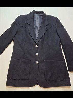 Vintage Pioneer Wear Western wool blazer MADE IN THE USA black